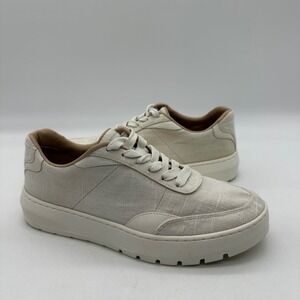 Vionic Elsa Womens Size 8.5 Metallic Marshmallow Linen Sneakers Comfort Shoes